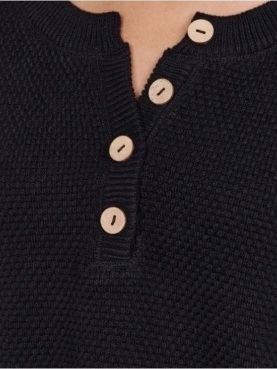 Free People Waffle Knit Henley Top - Picture 2 of 4